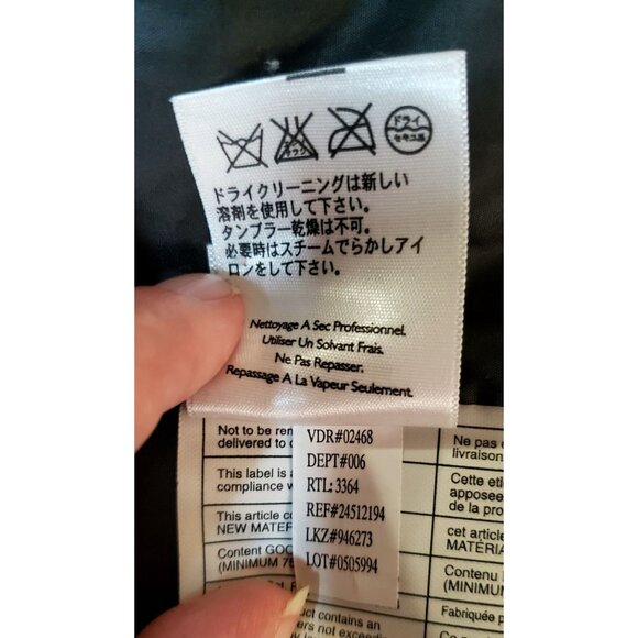 Eddie Bauer Down Vest Womens Large Navy Snowflake Print Full Zip Faux Fur Collar - Picture 16 of 16